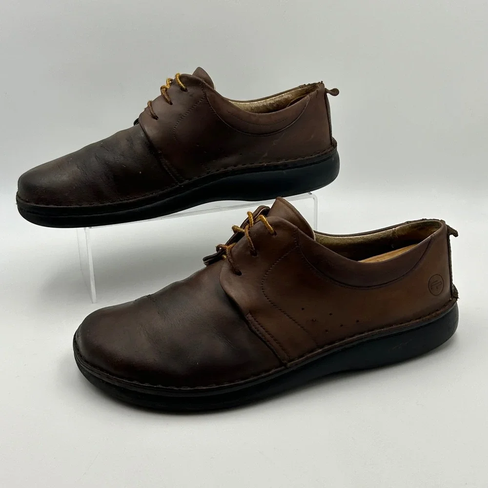 Footprints Birkenstock Lace Up Shoes Mens 43 Brown‎ Leather Comfort Gorpcore